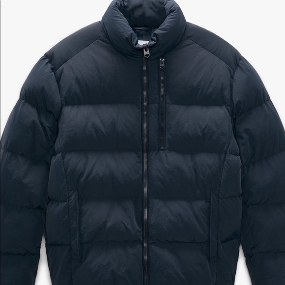 ZARA BASIC QUILTED JACKET Blue Puffer jacket. - Picture 8 of 10